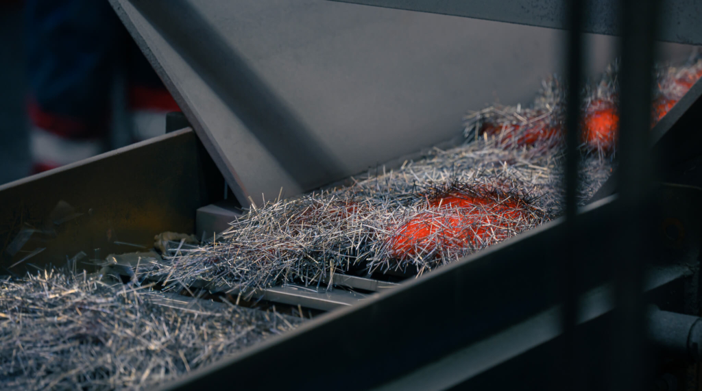 fibre fibres on belt